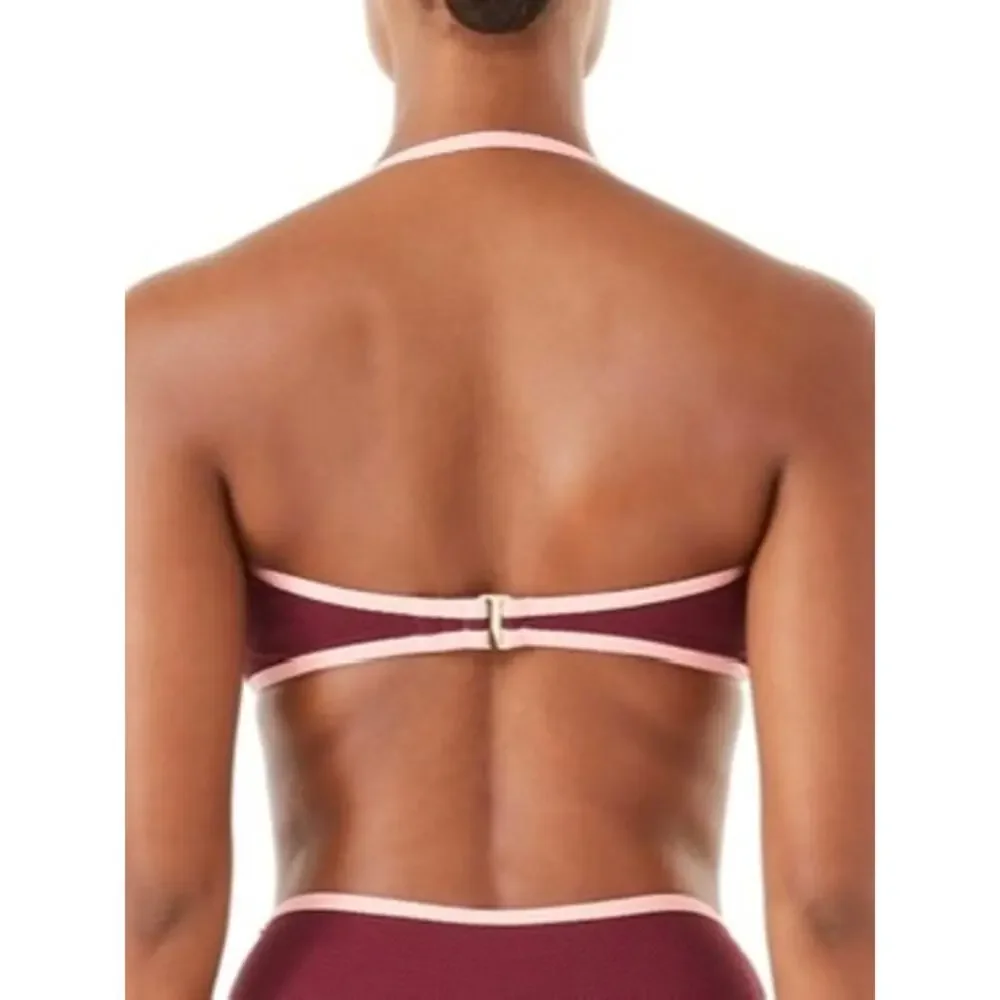 Kate Spade Pique Texture Contrast Bandeau Bikini Top S NWT